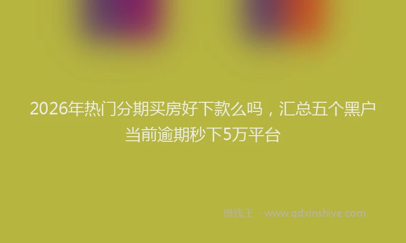 2026年热门分期买房好下款么吗，汇总五个黑户当前逾期秒下5万平台
