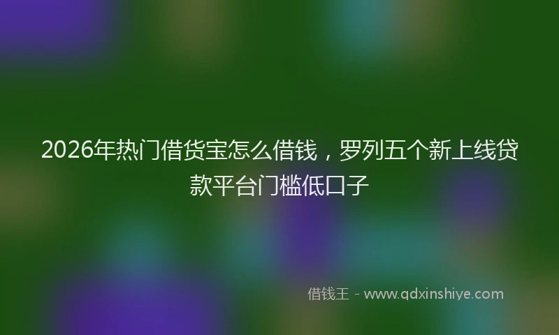 2026年热门借货宝怎么借钱，罗列五个新上线贷款平台门槛低口子