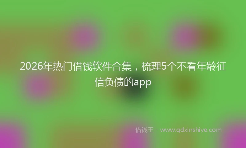 2026年热门借钱软件合集，梳理5个不看年龄征信负债的app