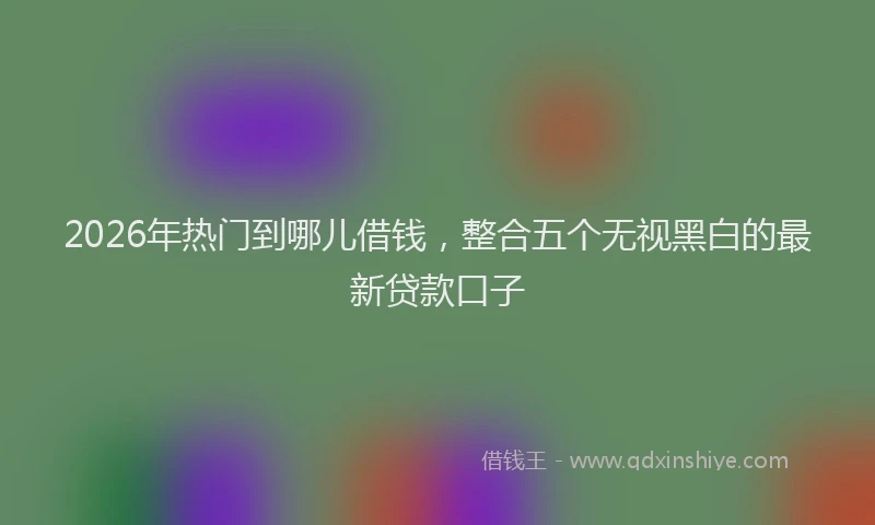 2026年热门到哪儿借钱，整合五个无视黑白的最新贷款口子