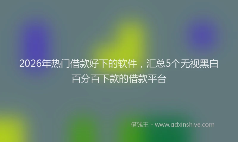 2026年热门借款好下的软件，汇总5个无视黑白百分百下款的借款平台