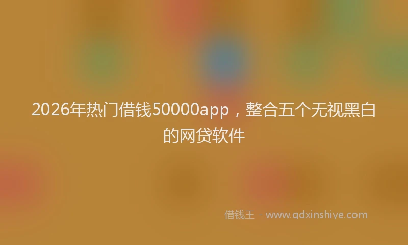 2026年热门借钱50000app，整合五个无视黑白的网贷软件