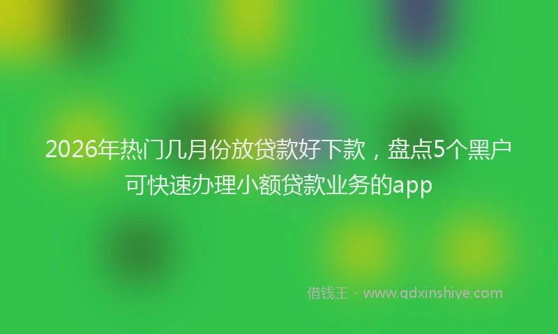 2026年热门几月份放贷款好下款，盘点5个黑户可快速办理小额贷款业务的app