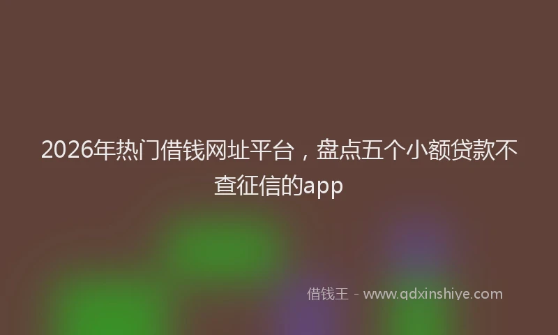 2026年热门借钱网址平台，盘点五个小额贷款不查征信的app