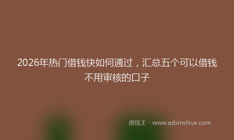 2026年热门借钱快如何通过，汇总五个可以借钱不用审核的口子