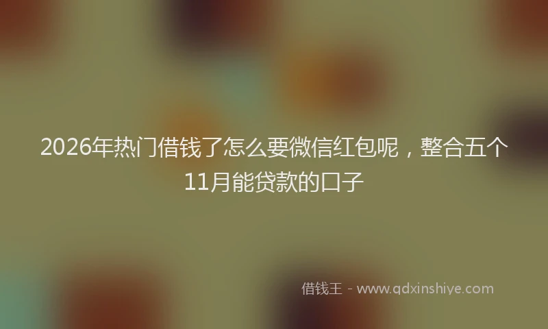 2026年热门借钱了怎么要微信红包呢，整合五个11月能贷款的口子
