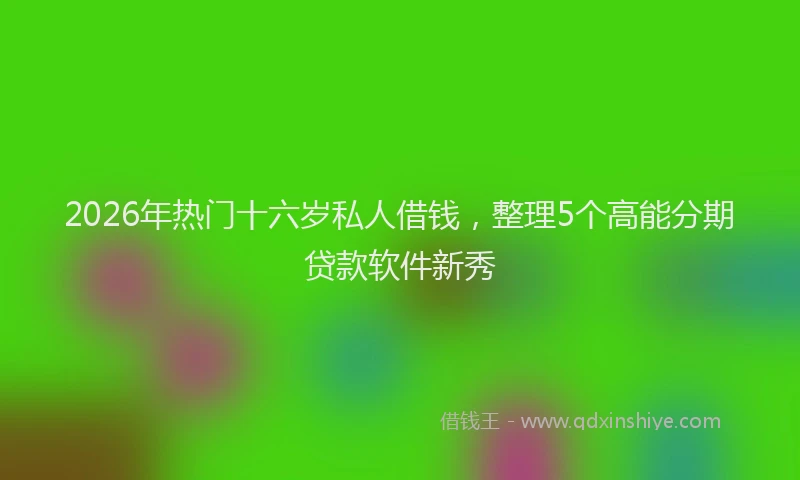 2026年热门十六岁私人借钱，整理5个高能分期贷款软件新秀