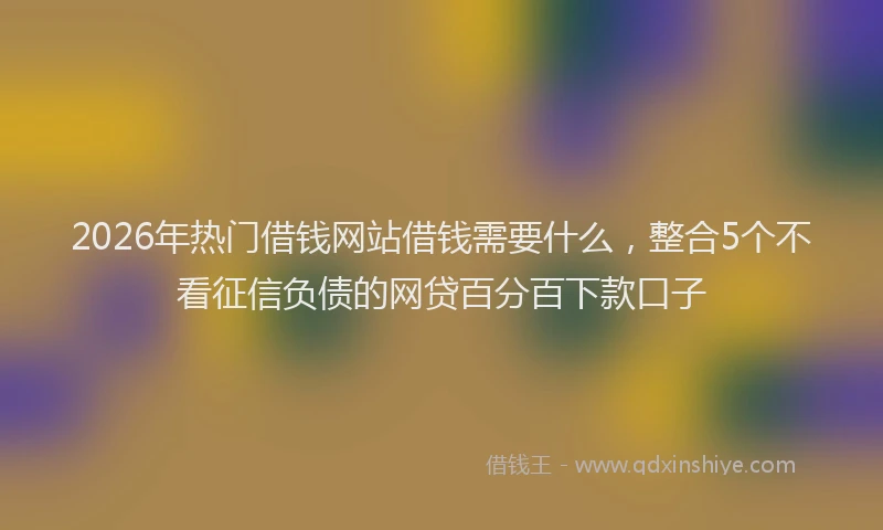 2026年热门借钱网站借钱需要什么，整合5个不看征信负债的网贷百分百下款口子
