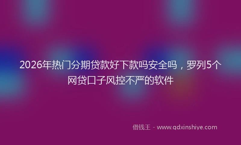 2026年热门分期贷款好下款吗安全吗，罗列5个网贷口子风控不严的软件
