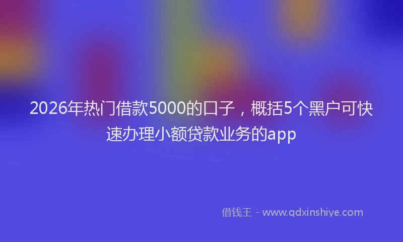 2026年热门借款5000的口子，概括5个黑户可快速办理小额贷款业务的app