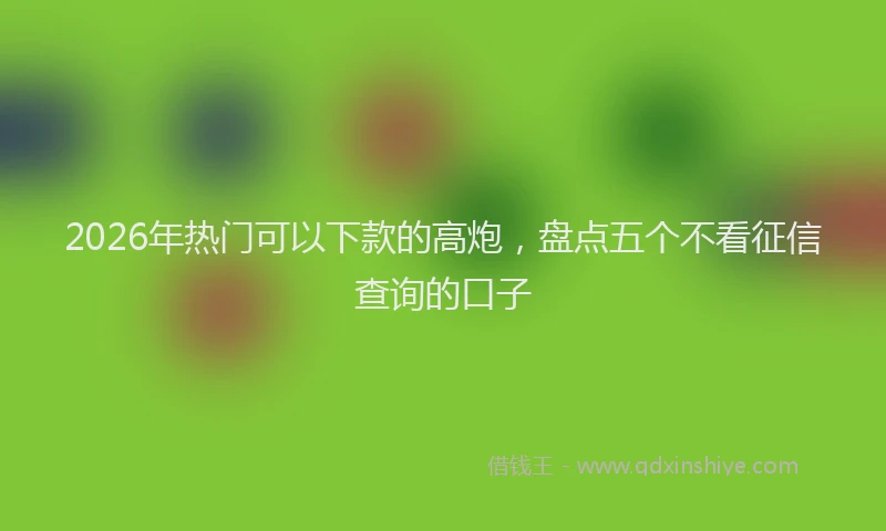 2026年热门可以下款的高炮，盘点五个不看征信查询的口子
