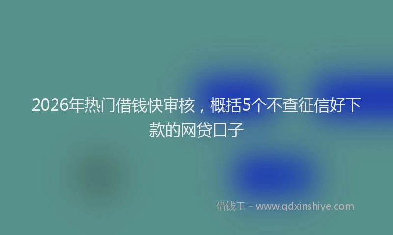 2026年热门借钱快审核，概括5个不查征信好下款的网贷口子