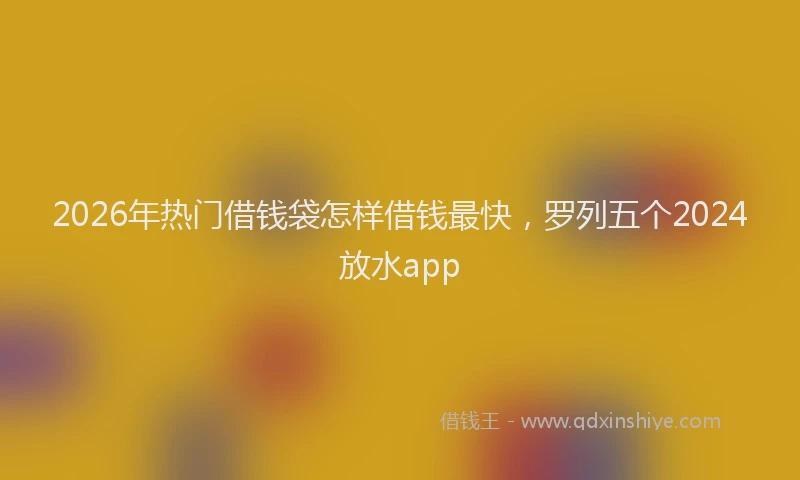 2026年热门借钱袋怎样借钱最快，罗列五个2024放水app