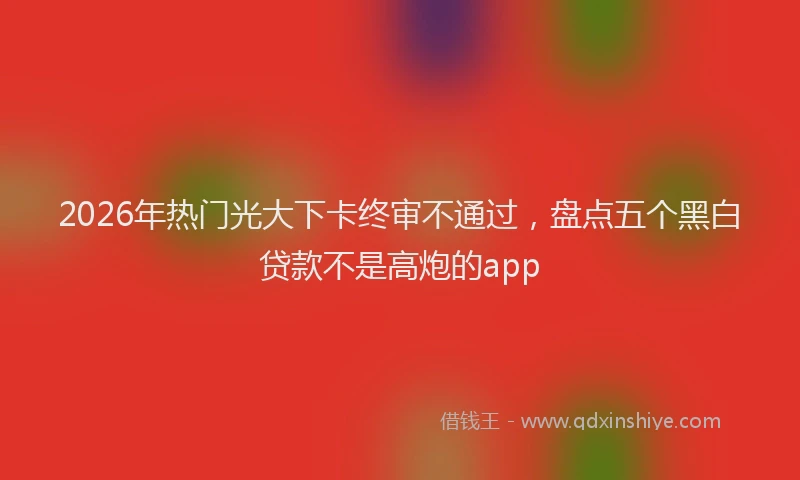 2026年热门光大下卡终审不通过，盘点五个黑白贷款不是高炮的app
