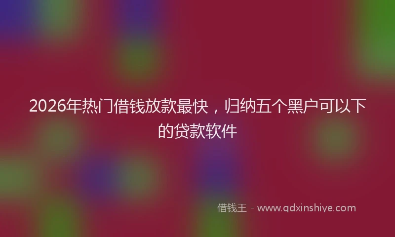 2026年热门借钱放款最快，归纳五个黑户可以下的贷款软件