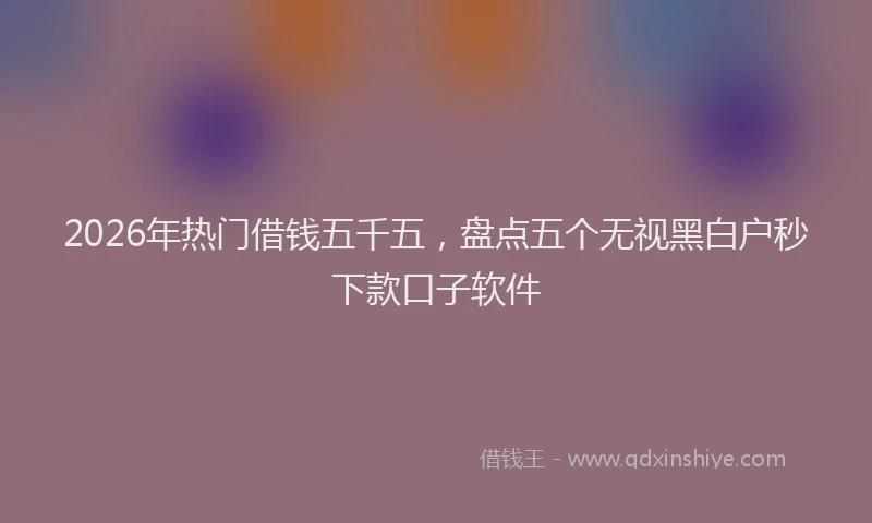 2026年热门借钱五千五，盘点五个无视黑白户秒下款口子软件