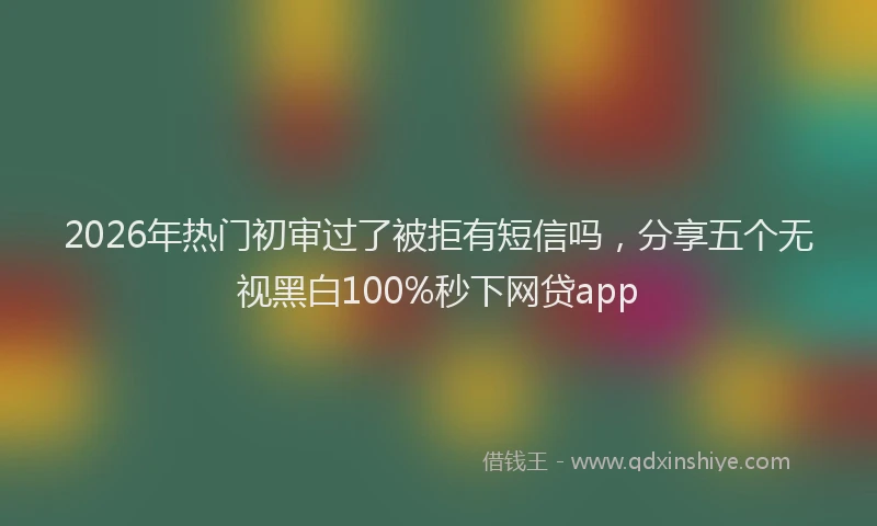 2026年热门初审过了被拒有短信吗，分享五个无视黑白100%秒下网贷app