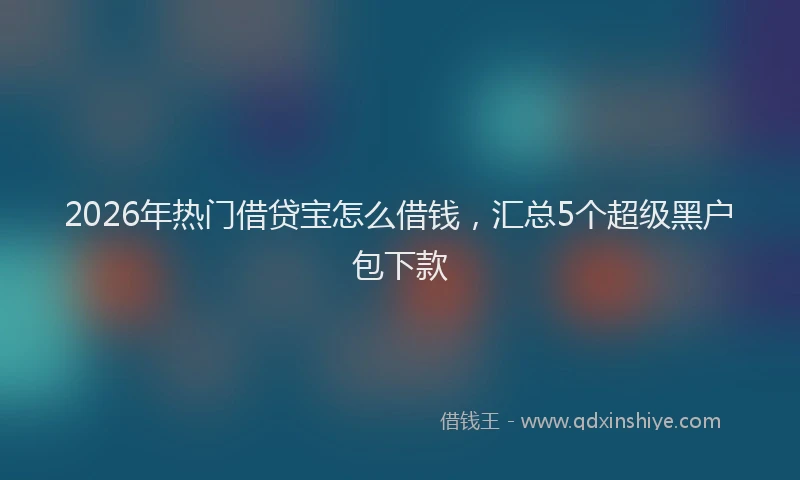 2026年热门借贷宝怎么借钱，汇总5个超级黑户包下款