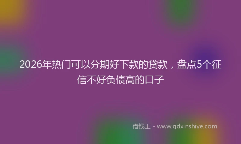 2026年热门可以分期好下款的贷款，盘点5个征信不好负债高的口子