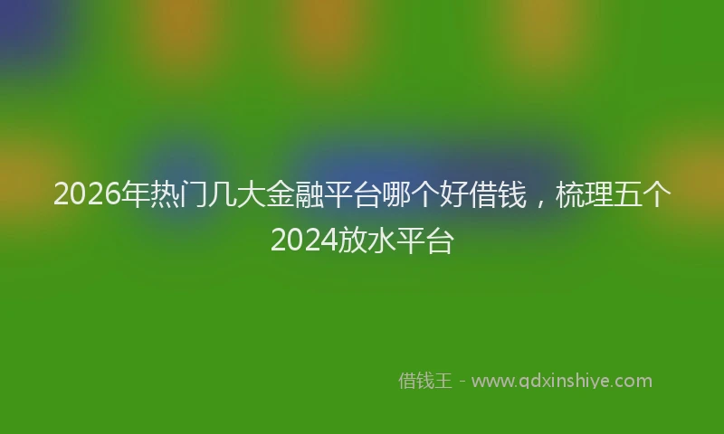 2026年热门几大金融平台哪个好借钱，梳理五个2024放水平台