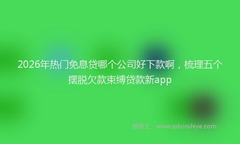 2026年热门免息贷哪个公司好下款啊，梳理五个摆脱欠款束缚贷款新app