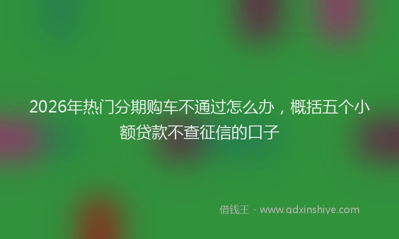 2026年热门分期购车不通过怎么办，概括五个小额贷款不查征信的口子