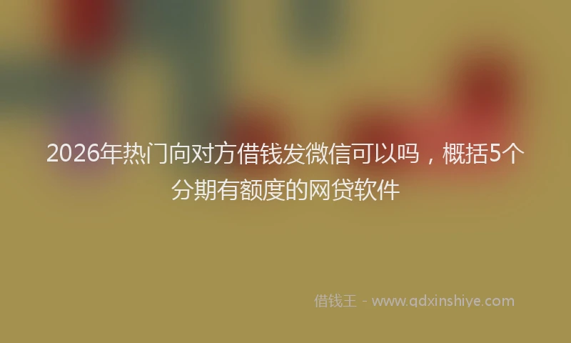 2026年热门向对方借钱发微信可以吗，概括5个分期有额度的网贷软件
