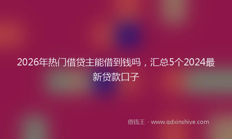 2026年热门借贷主能借到钱吗，汇总5个2024最新贷款口子