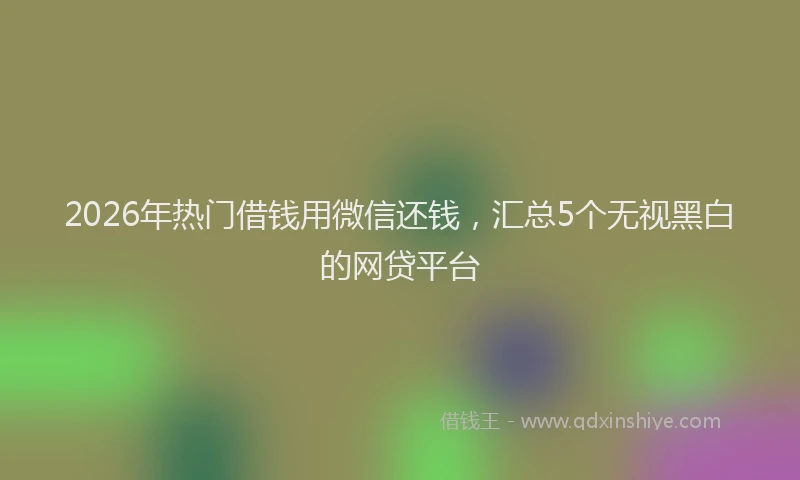 2026年热门借钱用微信还钱，汇总5个无视黑白的网贷平台