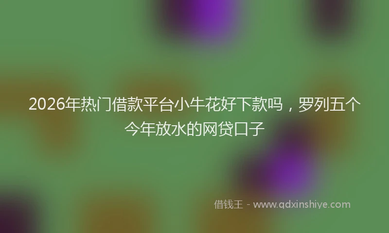 2026年热门借款平台小牛花好下款吗，罗列五个今年放水的网贷口子