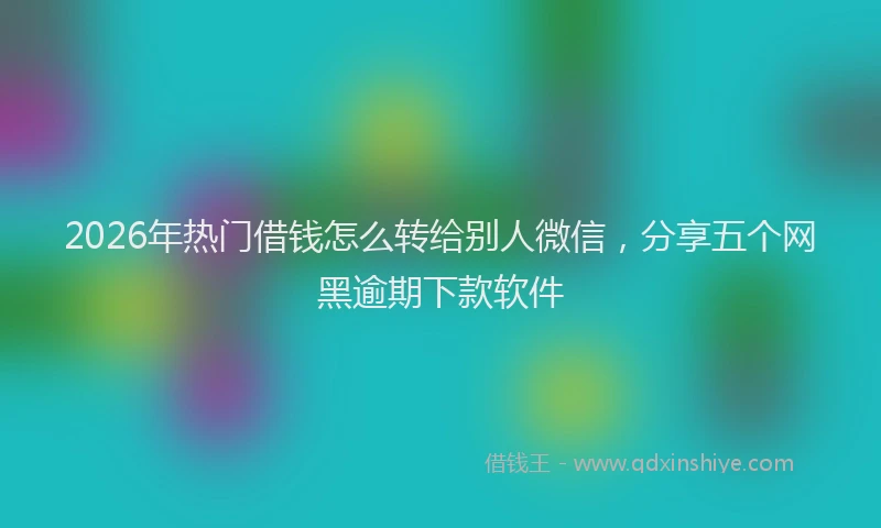 2026年热门借钱怎么转给别人微信，分享五个网黑逾期下款软件