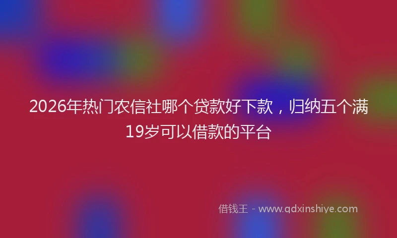 2026年热门农信社哪个贷款好下款，归纳五个满19岁可以借款的平台