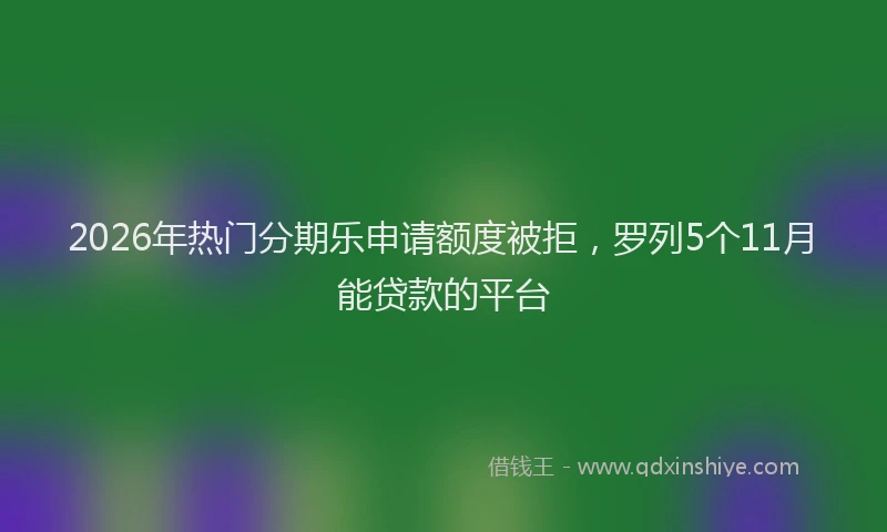 2026年热门分期乐申请额度被拒，罗列5个11月能贷款的平台