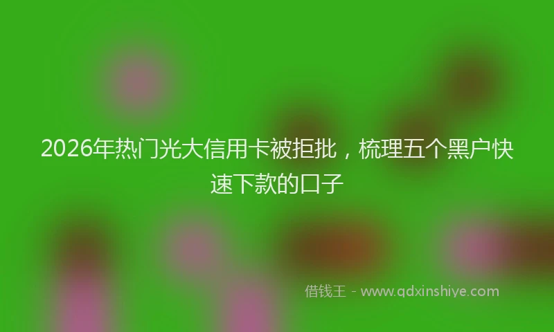 2026年热门光大信用卡被拒批，梳理五个黑户快速下款的口子