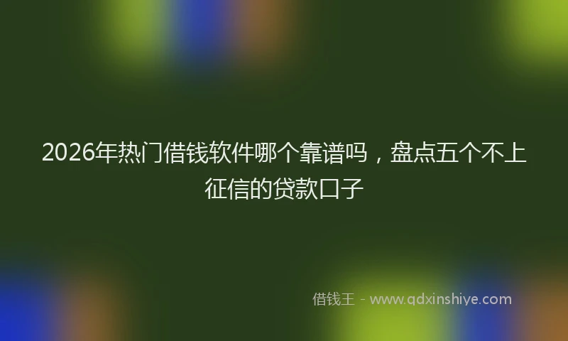 2026年热门借钱软件哪个靠谱吗，盘点五个不上征信的贷款口子