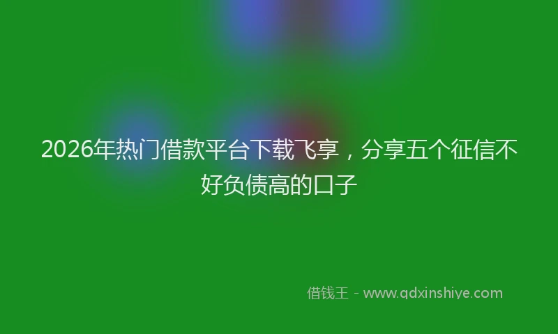 2026年热门借款平台下载飞享，分享五个征信不好负债高的口子