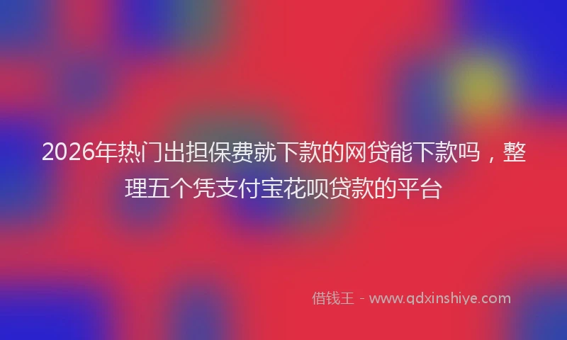 2026年热门出担保费就下款的网贷能下款吗，整理五个凭支付宝花呗贷款的平台