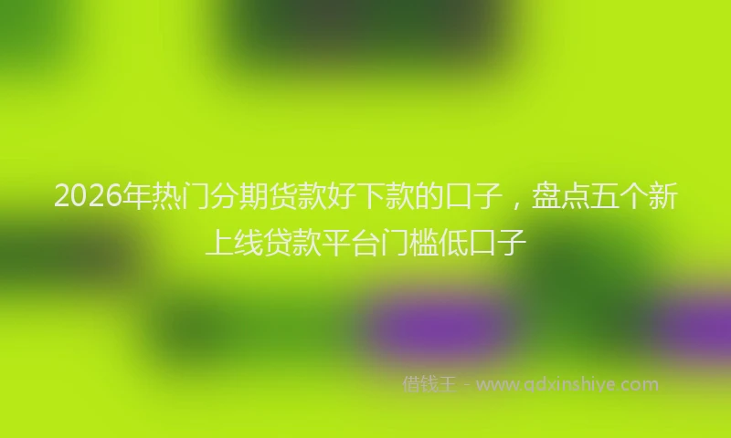 2026年热门分期货款好下款的口子，盘点五个新上线贷款平台门槛低口子