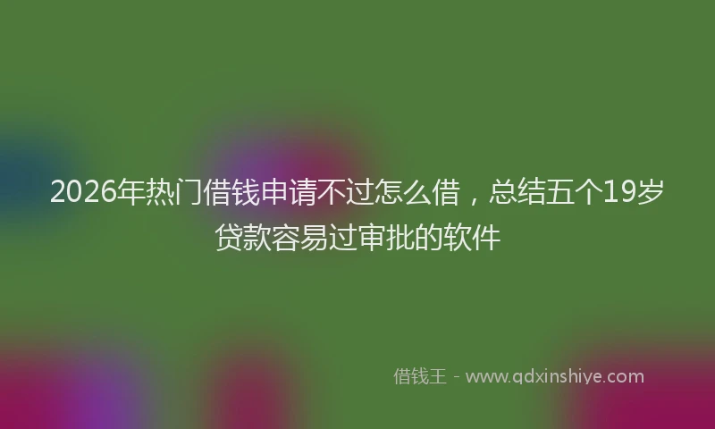2026年热门借钱申请不过怎么借，总结五个19岁贷款容易过审批的软件