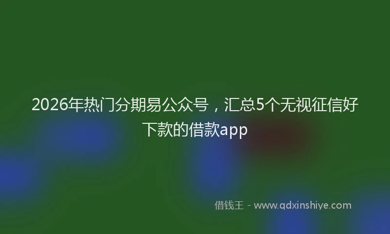 2026年热门分期易公众号，汇总5个无视征信好下款的借款app