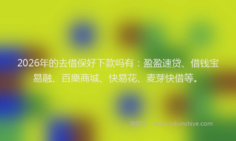 2026年的去借保好下款吗有：盈盈速贷、借钱宝易融、百樂商城、快易花、麦芽快借等。