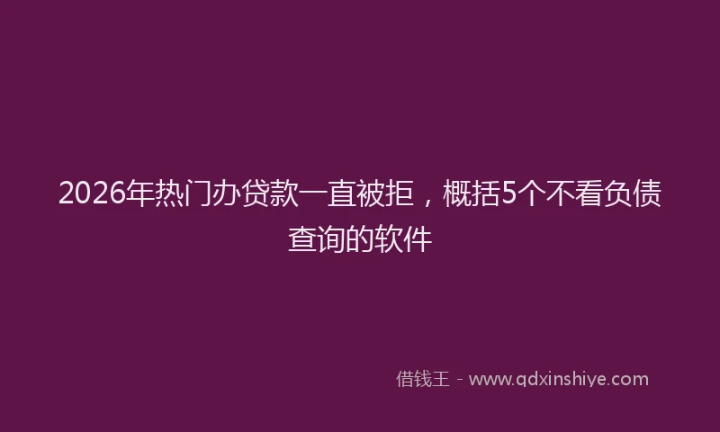2026年热门办贷款一直被拒，概括5个不看负债查询的软件