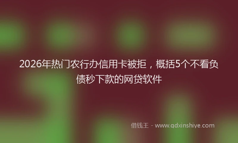 2026年热门农行办信用卡被拒，概括5个不看负债秒下款的网贷软件