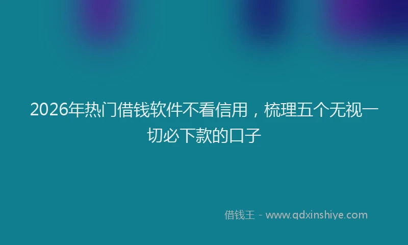 2026年热门借钱软件不看信用，梳理五个无视一切必下款的口子