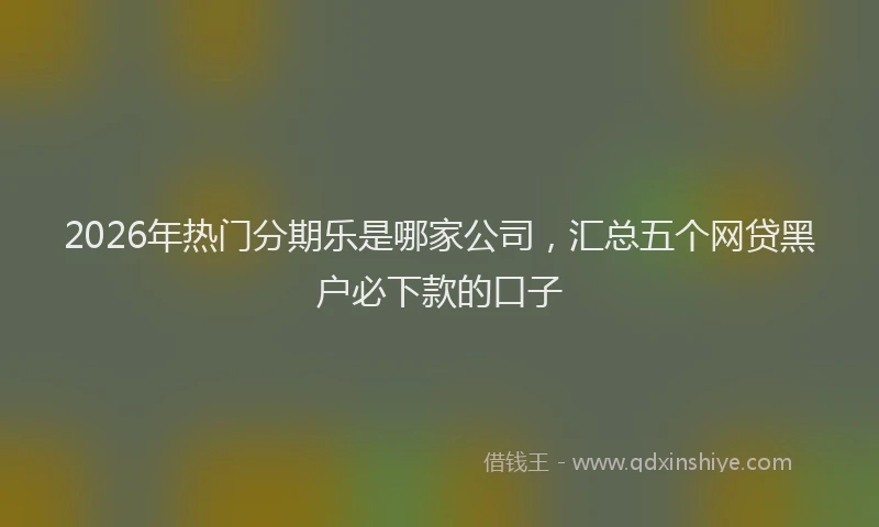 2026年热门分期乐是哪家公司，汇总五个网贷黑户必下款的口子