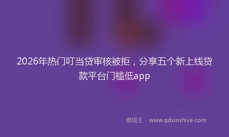 2026年热门叮当贷审核被拒，分享五个新上线贷款平台门槛低app