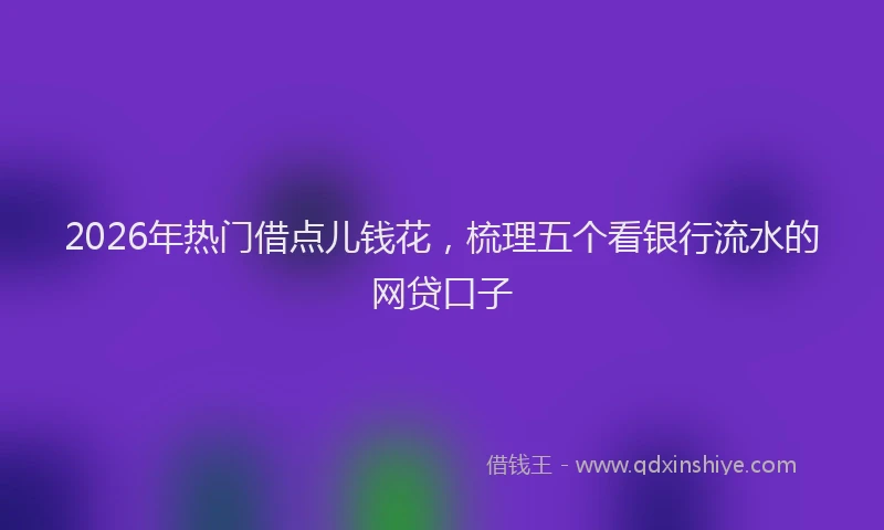 2026年热门借点儿钱花，梳理五个看银行流水的网贷口子