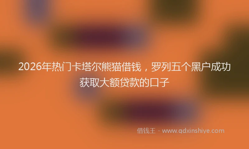 2026年热门卡塔尔熊猫借钱，罗列五个黑户成功获取大额贷款的口子
