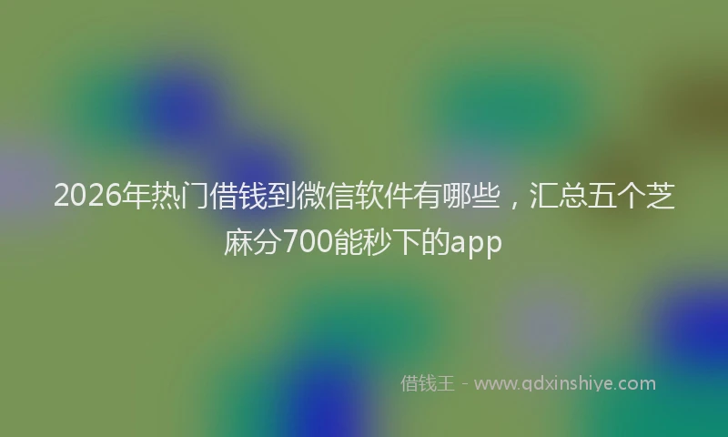 2026年热门借钱到微信软件有哪些，汇总五个芝麻分700能秒下的app