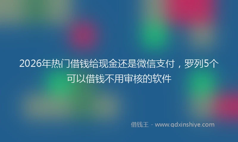 2026年热门借钱给现金还是微信支付，罗列5个可以借钱不用审核的软件